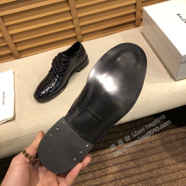 Balenciaga經典款男鞋 巴黎世家頂級版本進口原版小牛皮西裝鞋  hdbl1189